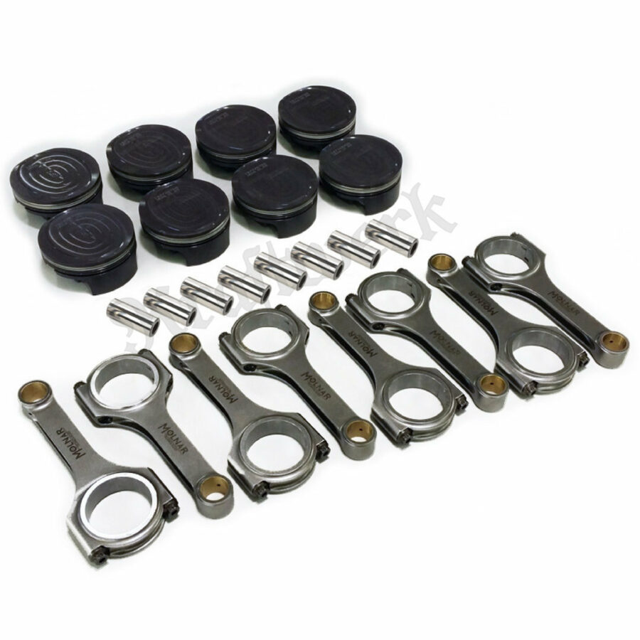 Forged pistons and forged connecting rods