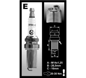 Brisk ER10S Silver Racing Spark Plugs for Chrysler, Dodge, Jeep and RAM 5.7 and 6.2 Hellcat, Trackhawk and TRX Engines