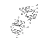 Originele Mopar uitlaatspruitstukpakking (links) voor Chrysler, Dodge, Jeep en RAM 5.7 tot 2008