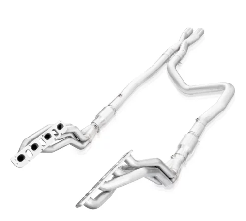 Stainless Works manifold with high-flow catalytic converters for RAM TRX