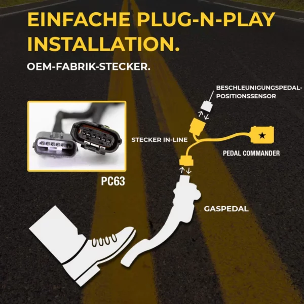 Gaspedal Tuning Box PC18 von Pedal Commander passend für Ford Mustang 2.3 EcoBoost / 3.7 V6 / GT 5.0 / Shelby GT500