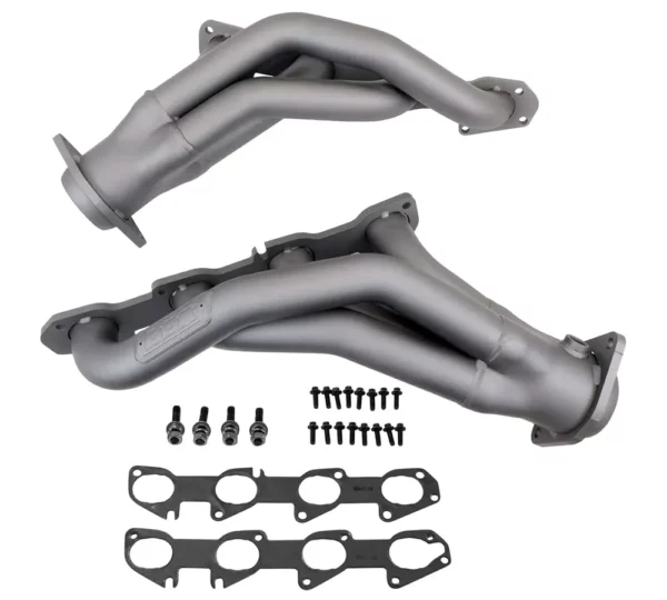 BBK 1-7/8 Shorty spruitstuk 4019 voor Chrysler 300C SRT, Dodge Challenger en Charger SRT en Hellcat (titanium-keramisch gecoat)