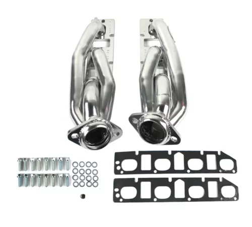 JBA Shorty manifold for RAM 1500 DT 5.7 from 2019 to 2023, silver ceramic-coated