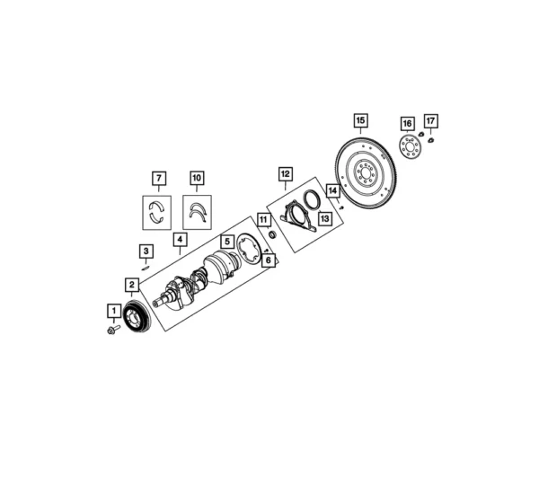 Originele Mopar krukas rondselsleutel (6506397AA) Chrysler, Dodge, Jeep en RAM 5.7, 6.1, 6.2 en 6.4