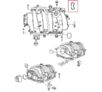 Genuine Mopar PCV gasket (crankcase ventilation) 53032384AB for Chrysler 300C, Dodge Charger, Durango, Magnum, Jeep Commander, Grand Cherokee and RAM 5.7 from 2003 - 2008