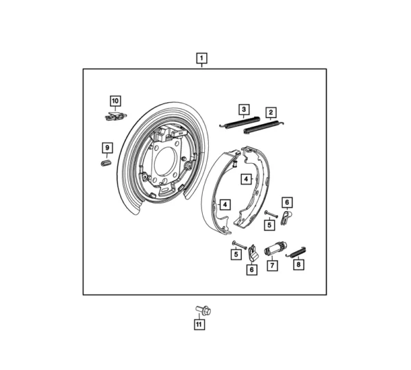 Revisieset / reparatieset voor de handrem / parkeerrem voor Dodge Durango en Jeep Grand Cherokee van 2011 tot 2025