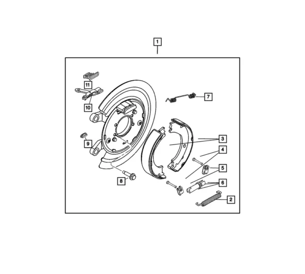 Revision Kit / Repair Kit for the Parking Brake for Dodge Durango from 2003 to 2009 and RAM 1500 from 2003 to 2024