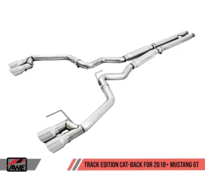 AWE 3020-42064 Touring Edition met chroom-zilverkleurige uitlaatpijpen voor Ford Mustang GT / Bullitt