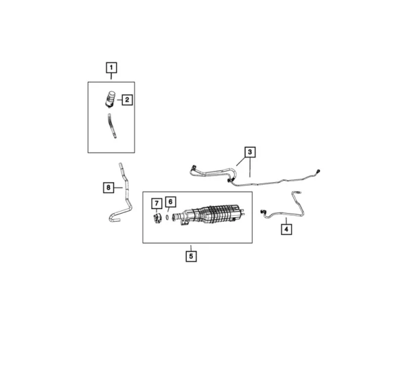 Original Mopar Aktivkohlefilter EVAP System (68606282AA) für RAM 1500 von 2018 bis 2025 mit 26 Gallonen Tank