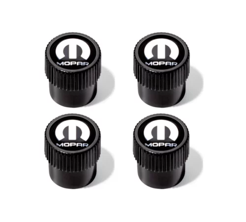 Tire valve caps with Mopar logo