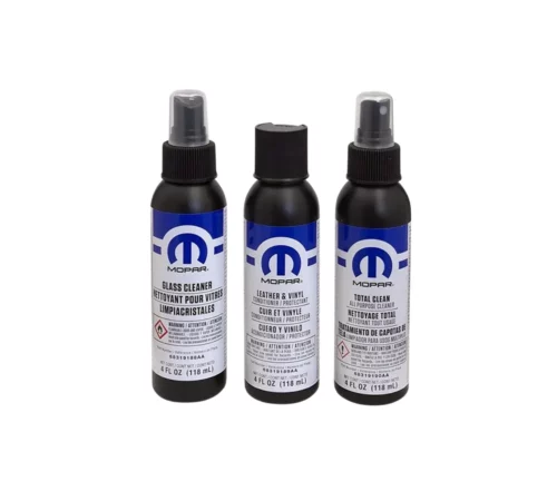 Original Mopar car care set with glass cleaner / leather & vinyl conditioner & protectant / total clean