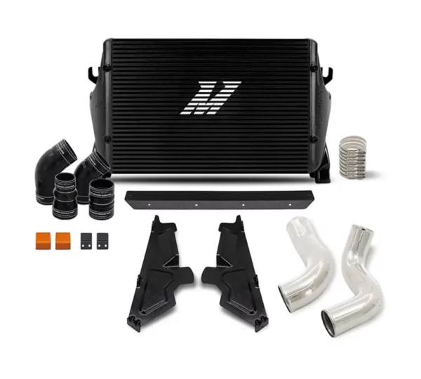 Kit de intercooler Mishimoto Performance para Ram 6.7L Cummins (2019+) - radiador negro, tubos plateados