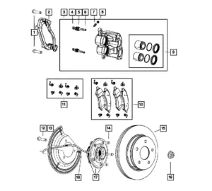 La pieza se puede encontrar como referencia # 15 en la ilustración