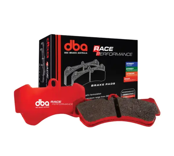 DBA Race Performance brake pads DB2375RP for Chrysler 300C, Dodge Challenger and Charger 6.2 Hellcat and 6.4 SRT, Dodge Durango 6.4 SRT and Jeep Grand Cherokee 6.4 SRT